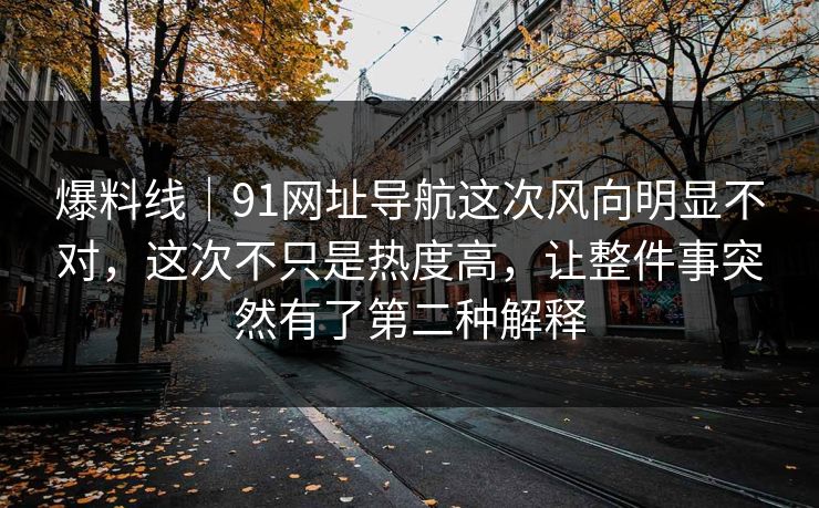 爆料线｜91网址导航这次风向明显不对，这次不只是热度高，让整件事突然有了第二种解释