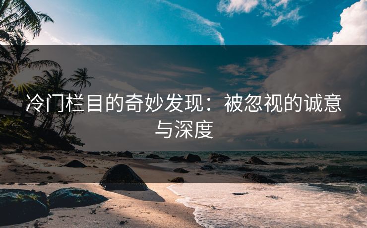 冷门栏目的奇妙发现：被忽视的诚意与深度