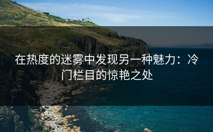 在热度的迷雾中发现另一种魅力：冷门栏目的惊艳之处
