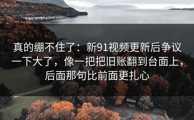 真的绷不住了：新91视频更新后争议一下大了，像一把把旧账翻到台面上，后面那句比前面更扎心