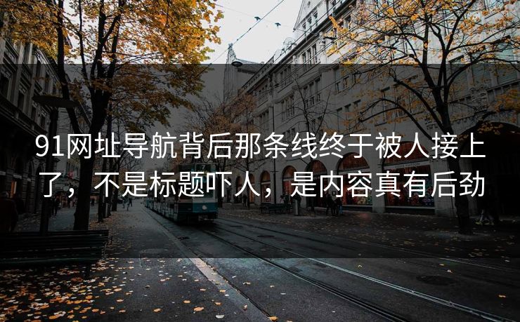 91网址导航背后那条线终于被人接上了，不是标题吓人，是内容真有后劲