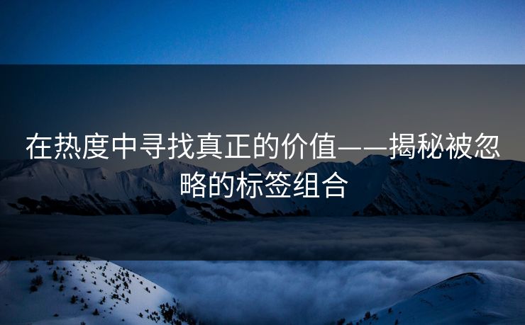 在热度中寻找真正的价值——揭秘被忽略的标签组合